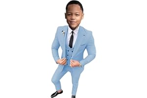 LEADER OF THE BEAUTY Costume de mariage formel pour garçon - Blazer et pantalon - Blazer à un bouton - Pantalon pour enfants