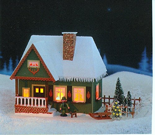 Preisvergleich Produktbild Lichterhaus Altes Forsthaus ohne beleuchteten Weihnachtsbaum elektrisch Beleuchtet LxBxH ca 26 x 25 x 35 cm NEU Haus Karton Pappe Seiffen Erzgebirge Gebäude Bergkirche Modellhaus Forst Wald Weihnachten Winter