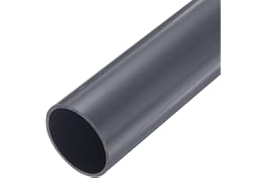 QUARKZMAN Tubo Rigido PVC Rotondo 43,8mm Id 48mm Od 9" Lunghezza in Grigio Chiaro Alta Resistenza per Acqua, Artigianato, Guaina Cavi