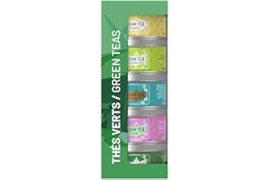 Kusmi Tea - Surtido de Té Verde para Regalo - 100% Orgánico - Pack de Regalo para Mujer o Hombre - 5 Recetas Icónicas - Hojas Sueltas de Té - 5 Variedades en Latas de 25 g