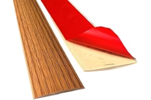 JEWELTH Self Adhesive Flat Floor Transition Strip, PVC Laminate Floor Strip Carpet Transition Strip Floor Threshold Divider Strips, Flooring Edge Trim (4CM/2M, Yellow Oak)