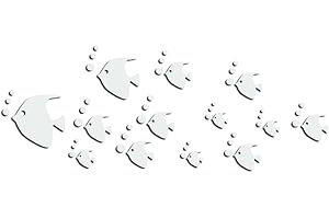 Bobury Rimovibile Sea Fish Bubble Adesivi per pareti 3D Specchio Adesivi per Fai da Te Sticker Home Decor