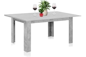 Shally Dogan Tavolo Allungabile Sala da pranzo Grigio da 110 x 70 cm a 150 x 70 cm, Design Moderno, Estensibile Salvaspazio, Ideale per Sala Pranzo, Soggiorno, Cucina, Arredamento Interno, (Cemento)