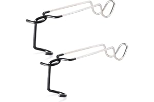 TOBWOLF 2PCS Outdoor Camping Lantern Hook Hangers Water Bottle Holder, Stainless Steel lamp Hanger Stand Water Bottle Bracket, Portable Non-Slip Tent Lamp Hook Cup Holder for Camping, Fishing, Hunting
