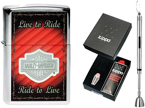 Zippo Harley Davidson Live to Ride &amp; Gift Set Select + R/S Lighter Chrome