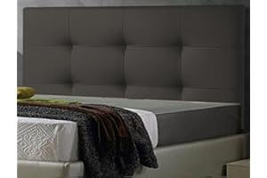 DECORQUALITY ED Cabecero Cama tapizado Polipiel Mod. Texas Todas Las Medidas y Colores (Gris, 90 * 70)