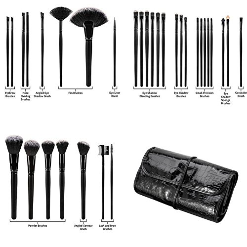 Imurz 32 Stück Make-up Kabuki Pinselsets Make-up Kosmetik Pinsel Augenbrauen Schatten mit Tasche - 2
