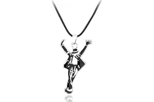 GAUEIOUR Michael Jackson Dance Logo Souvenir Necklace,World Dance King Alloy Pendant Cool Necklace,Classic Action Style Fashion Retro Necklaces