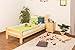 Produktbild Kinderbett / Jugendbett Kiefer Vollholz massiv natur A23, inkl. Lattenrost - Abmessung 90 x 200 cm