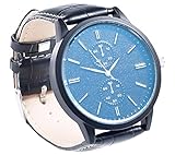 St. Leonhard Herren Uhr Chronograph Quarzwerk mit Echtleder Armband W115H