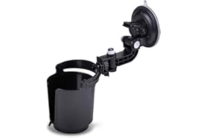 CHANHAN Car Cup Holder, Folding Cup Drink Holder, Organizer Universal Folding Vehicle Adjustable Drink Cup Holder, for Car Window Glass, Car Drinks Cup Bottle Can Holder Door, Premium Quality Sturdy, Black