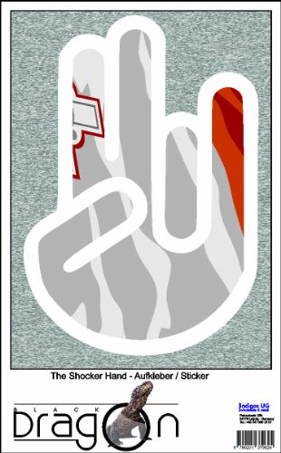 The Shocker Hand - Laptop Notebook Skin Sticker Cover Art Decal - 210x144 mm white Outline with Flag - Suriname