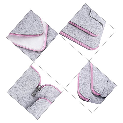 Ropch 13 3 Zoll Laptoptasche Filz Tasche H  lle Schutztasche f  r MacBook Pro  - Grau   Rosa