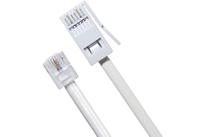 Slick Linc 3M BT Phone to RJ11 Cable 6P2C 2-Pin, Extension Cable, for BT UK Landline, ADSL Modem, Fax, Broadband for UK BT Socket, Sky, Modem, Dial-up - White