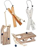 diese Schlitten bestehen aus stabilen Holz ___ zusätzlich haben sie ein Lederband & 2 lustige Metall Glöckchen