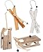 Produktbild 1 Set _ " Ski mit Stöcken - WEISS - Winter Time " - aus Holz - 16 cm - Miniatur / Diorama - Weihnachtsdeko / Winter - Winterurlaub - Deko - Sport - Holzski mini - Skistöcke - Skier - Kindersski - Schi - Geschenkanhänger - Tischdeko - Skiurlaub - Wintersport - Geldgeschenk / Puppenstube - Puppenhaus - Stöcke - Dekoration