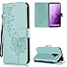 Produktbild FNBK Samsung Galaxy S9 Plus Hülle Leder Grün Löwenzahn Blumen Handyhülle Holster Leder Flip Wallet Cover Tasche Stand Case Card Slot Magnetverschluß Kratzfestes Schutzhülle