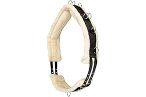 Equinate Longiergurt Cleveland mit synthetischem Lammfell und Widerristpolster Vollblut - 12 Ausbinderinge - Bauchumfang anpassbar