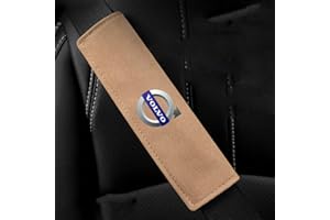 HEYCE 2 Stück Auto Gurtpolster für Volvo XC60 S60 S90 XC90 V90 V60, Leder Komfort Sicherheitsgurt Schulterschutz, Atmungsaktiv Sicherheits Schulterpolster, Auto Innere Zubehör,Brown