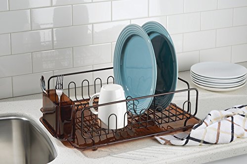 mDesign-Abtropfgestell-zum-Trocknen-von-Glsern-Besteck-und-Tellern-mit-Kunststoffunterlage-fr-den-flexiblen-Einsatz-auf-der-Arbeitsflche-Geschirrablage-Farbe-Bronzefarben