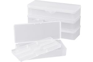 DAELESR 4 Stk Mini Aufbewahrungsbox mit Deckel, Rechteckige Aufbewahrungsbehälter für Perlen, Kleine Sortimentskasten Doppelschicht für Nagelkunst Stifte, Gegenstände, Bastelartikel, Schmuck, 19x7,8x4 cm