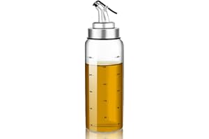 XIAOSHENLU Distributeur d'huile d'olive, burette huile cuisine pour huile d'olive végétale, bouteille d'huile de Verre à haute teneur en borosilicate, 300ml