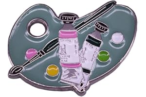 QUREZA Painters Palette Brooch Enamel Art Brooch for Coat Dress Sweater Shawl Handbag Decoration Festival Jewelry Charm Gift for Artist Student Teacher