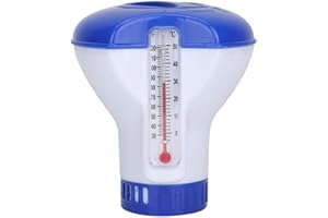 POETIC-HOUSE Diffuseur Flottant Piscine, Diffuseur Chlore Piscine avec Thermometre, Diffuseur De Chlore Automatique pour Tous Les & Piscines, Spas, Hot Tubs, Aquariums & Les Étangs du Poisson