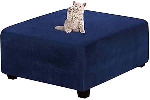 Yekuhe Velluto Copri Pouf Quadrato Elasticizzato Copri Poggiapiedi Quadrato Pieghevole Copertura Dell'Ottomano con Fondo Elastico Sofa Protettore per Soggiorno (Color : A7, Size : 90x90cm/36x36in)
