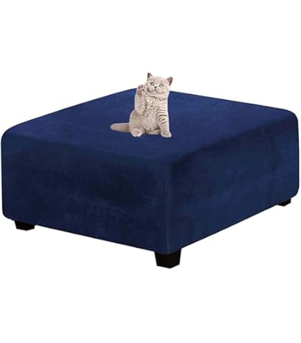 Copri Pouf Elasticizzato Quadrato - XL 90x90cm, Morbido, Lavabile, #10 - Foto 11