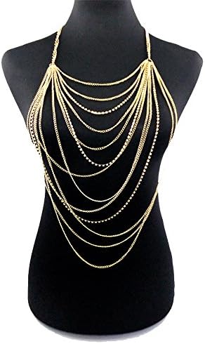 Fashion Exaggeration Sexy Elegant Inlaid Rhinestone Multilayered Tassels Body Chain Body Jewelry