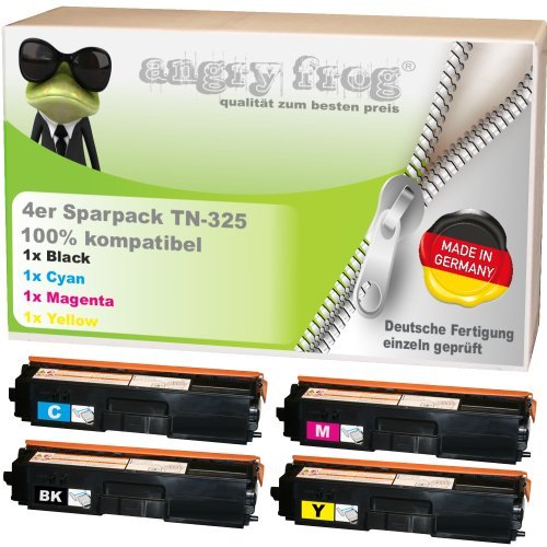 4x Toner made in Germany ersetzen BROTHER TN325 BK/ C/ M/ Y - für BROTHER DCP 9055 CDN, DCP 9270 CDN, HL 4140 CN, HL 4150 CDN, HL 4570 CDW, HL 4570 CDWT, MFC 9460 CDN, MFC 9465 CDN, BROTHER MFC 9970 CDW