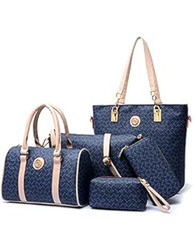 YipGrace Frau Handtasche Umhängetasche Brieftasche Geldbörse 5 Pcs Sets