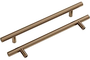 Goldenwarm 5 Pack Champagne Bronze Cabinet Pulls Kitchen Cupboard Handles 160mm Champagne Drawer Pulls Ideal for Kitchen Bathroom Bedroom