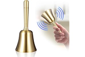 yotutun Clochette à Main en Métal,10cm Cloche à Main de Réception avec Poignée Claire et Forte pour Dîner, Service, Animaux, Prière, Méditation, Décoration Noël