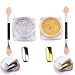 DE'LANCI Mirror Nail Glitter Powder 2 Box 3g-Gold Silver Pigment Powder Nail Art Chrome-Glitter Dust Powder - Decoration Nails Art-Beauty Makeup Cosmetics Tools Kit with 2Pcs Sponge Stick ...