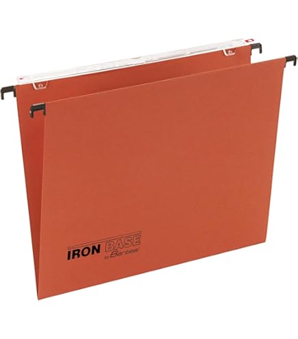 Elba Cartelle Sospese Per Cassetto - Interasse 39 Cm, Fondo A V, 30 Mm, Arancio, Confezione 25 Pezzi - Foto 10