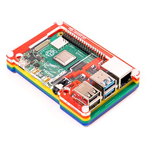 Pibow Coupé 4 (Raspberry Pi 4 Solamente) Arcoíris