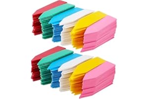 MOUYAT 1200 Pcs 10 x 2cm Plastic Plant Labels, Colourful Garden Nursery Plant Name Tags, Reusable Plant Markers Labels for Indoor Outdoor Plants, 6 Assorted Colours