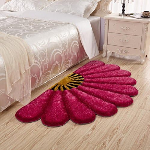Petal Pattern Creative Carpet Living Room Coffee Table Mats Absorbent Bed big Non-slip Mats , pink , 80x150cm