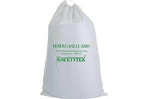 Safetytex KMF Sack 140 x 220 cm - Hochwertiger Big Bag für Mineralfaserabfälle - Transportsack mit Aufdruck und Kordel im Saum - für Mineralfaserabfälle, Glaswolle, Isolierwolle (1 Stück)