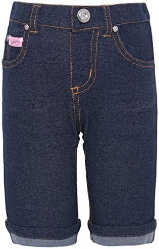 Lipstik Little Girls Navy Stitch Detail Cotton Spandex Casual Shorts 5