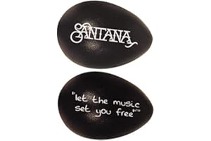 LP SUPPORT LP Latin Percussion LPR003-BK Rhythmix Egg Shaker con Diseño Santana Impreso 1 Par Negro (negro)