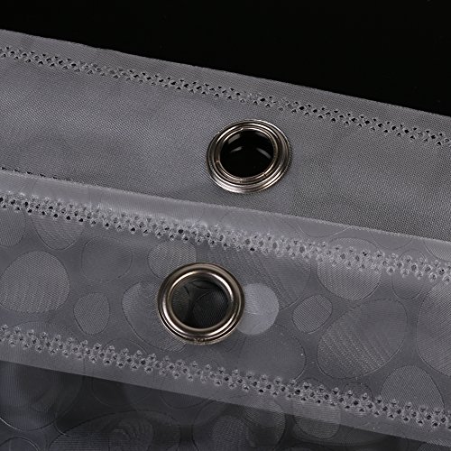 3D Cobblestone Duschvorhang transluzent Wasserdichter Schimmel Bad Vorhang mit 12 Haken (71In * 71In) - 5