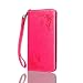 Produktbild Nancen Samsung Galaxy J5 2016 / SM-J510X (5,2 Zoll) Handyhülle, Luxus Rot Prägung Schmetterling und Blume Muster Flip Case PU Leder Tasche Ledertasche Etui Protective Schale Bookstyle Schutzhülle mit Standfunktion