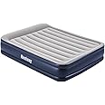 Bestway Tritech Airbed Inflatable Mattress with Built-in Pillow Fast Inflation Air Pump Carrying Bag, Standard Height Queen, Blue & Grey, One Size, 203 x 152 x 46cm