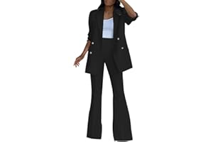 HEONSATI Tailleur Donne Elegante Taglie Forti Abiti Due Pezzi Giacca Manica Lunga Risvolto e Pantaloni Vita Alta Offerte Completi Lavoro Autunno Inverno Casual Completo da Donna da Cerimonia per Sera