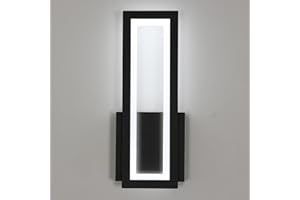 Osairous Applique Murale Intérieure LED, 16W 1800LM Lampe Murale Noir Moderne Acrylique, Luminaire Mural Lumière Blanche 6500K pour Chambre, Salon, Couloir, Escalier, 32CM