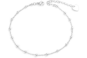 VU100 - Cavigliera regolabile con perline a forma di sfera, per donne e ragazze