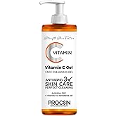 PROCSIN Vitamin C Facial Cleansing Gel, Brightening & Purifying, Skin Revitalizing & Moisturizing, Daily Deep Clean